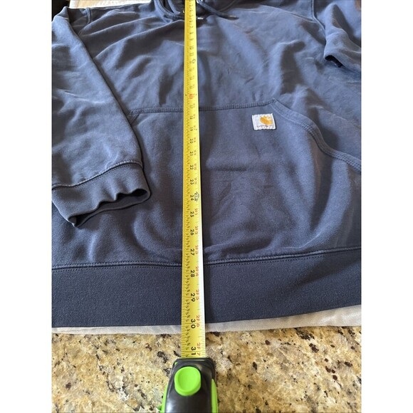 Carhartt Pullover Hoodie Mid Weight Loose Fit Graphic Sleeve 2x Tall K288 Blue - Picture 8 of 12